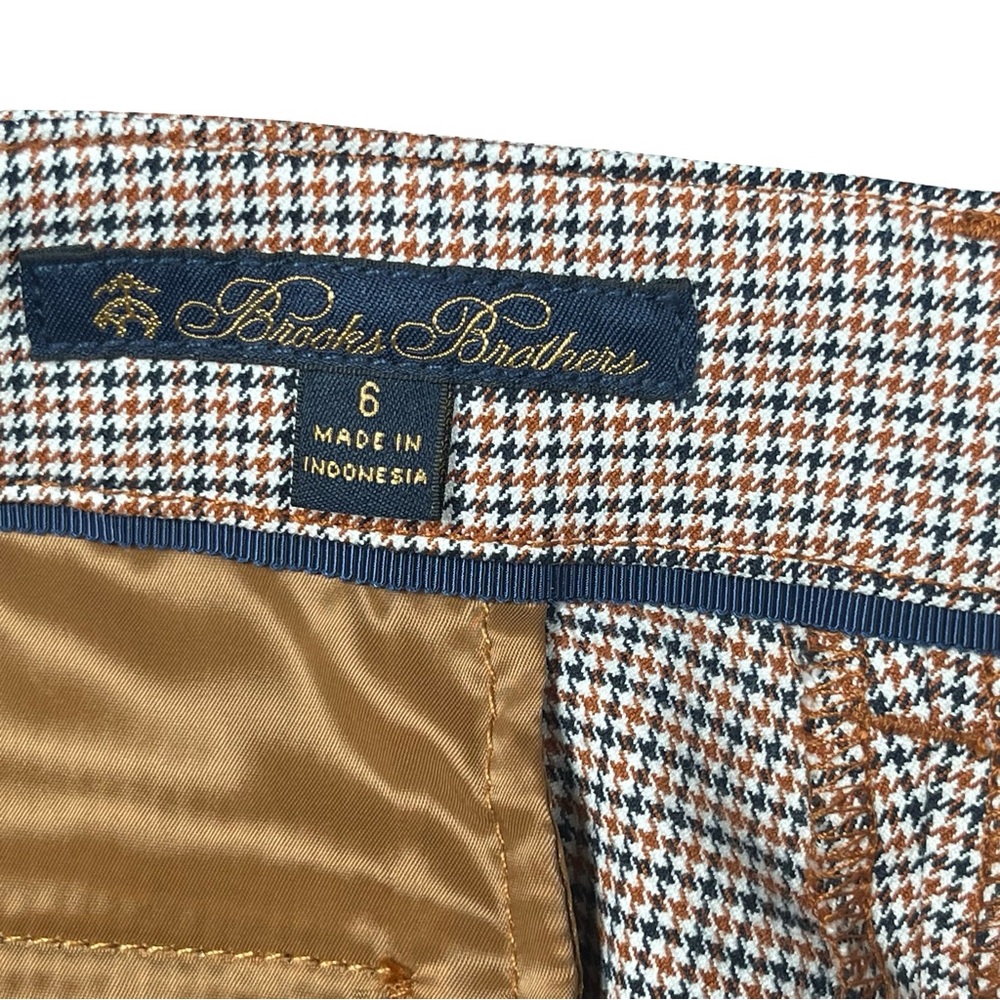 Brooks Brothers Women’s Straight Leg Dress Pant Mid Rise Camel Brown Hounds Sz6 - Picture 7 of 9